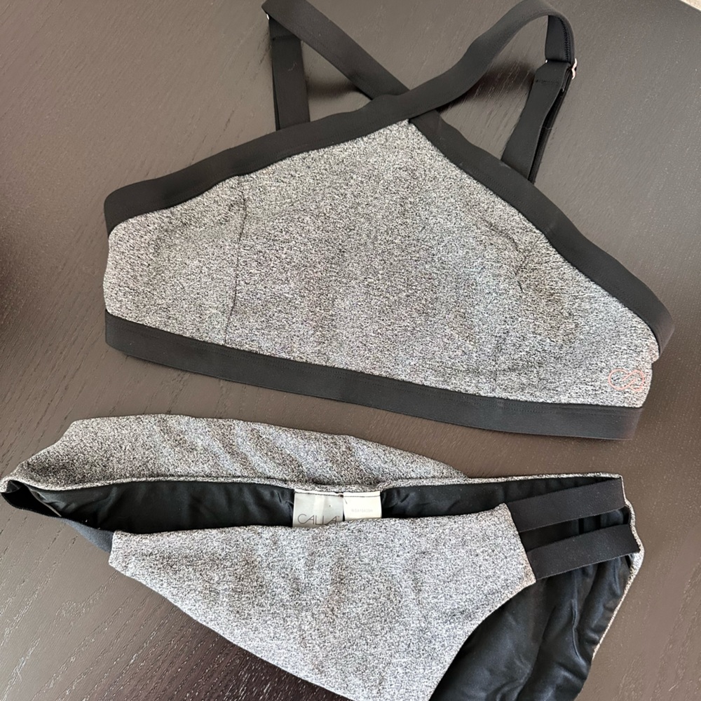 Calia Heathered Gray and Black Swimsuit